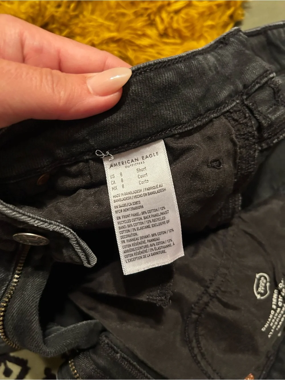 American Eagle Outfitters Black Ripped Cropped Jeans